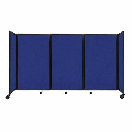 Versare Room Divider 360 Folding Portable Partition 8'6" x 5' Royal Blue Fabric 1160305